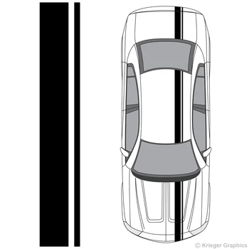 Для 1 комплекта Dodge Charger Одинарное смещение Раллийные гоночные полосы Виниловые полосы Наклейки Стайлинг автомобиля