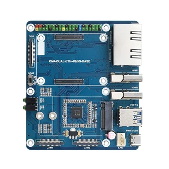 Для Raspberry Pi CM4 Dual Gigabit Ethernet Port Core Board Вычислительный модуль 5G / 4G / USB IoT Плата расширения