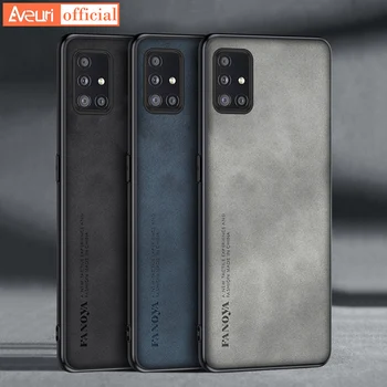 Для Samsung Galaxy A71 A51 5G 4G Чехол Coque Роскошный чехол для телефона из искусственной кожи Для Samsung A51 A71 Матовый силиконовый защитный чехол