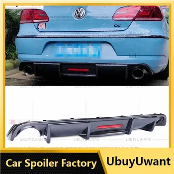 Для Volkswagen VW CC 2013 2014 2015-2017 Авто Задний бампер Диффузор Губа спойлер Canard Black ABS пластик