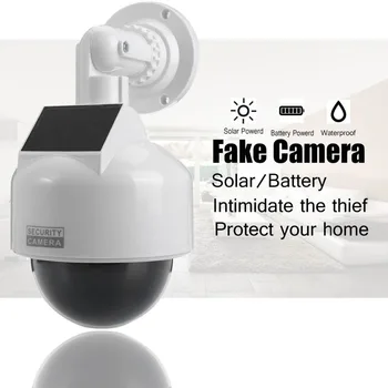 Домашнее наблюдение Поддельный макет камеры видеонаблюдения Мигающий световой купол Внутренний Открытый солнечный аккумулятор Ложная симуляция камеры