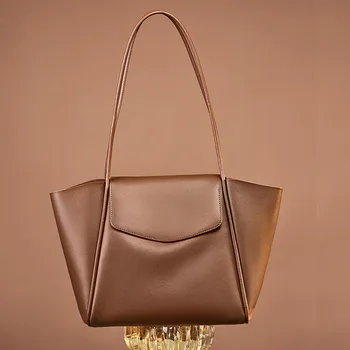 Женская мягкая сумка из натуральной кожи, большая вместимость для покупок, сумки из воловьей кожи для путешествий Для женщин, женщин, женщин, женщин, 2023 новый