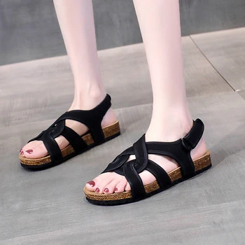 Женская обувь 2023 Высокое качество Современные женские сандалии Британский стиль Летние повседневные сандалии Женщины на плоской подошве с открытым носком Zapatos Mujer
