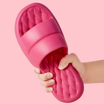 Женщины Домашние тапочки Сандалии Мужчины Однотонные сандалии с круглым носком Мягкое дно Ванная комната Нескользящая обувь на плоской подошве Zapatillas Mujer Casa