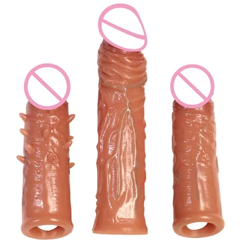 Жидкий силиконовый удлинитель пениса Рукав для члена Многоразовый презерватив Дик Задержка эякуляции Интимные товары 18 секс-игрушек для мужчин Кольцо для пениса
