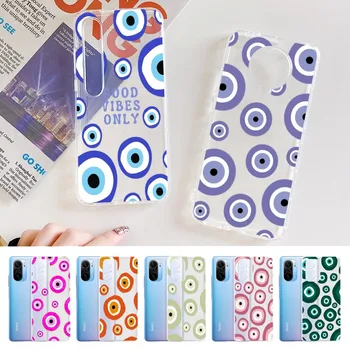Забавный турецкий чехол для телефона Lucky Blue Evil Eye для Samsung S 20 21 22 23 для Redmi Note7 8 9 10 для Huawei P20 30 40 Прозрачный чехол