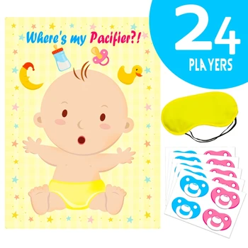Игра Закрепить пустышку на игре Baby Shower Party и игра Pin The Baby Game