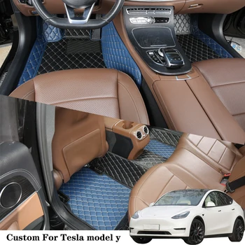  Изготовленный на заказ роскошный высококачественный автомобильный коврик для Tesla Model 3 Водонепроницаемый многоцветный ковер Интерьер Авто Аксессуар Женщина Подставка для ног