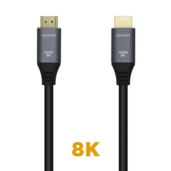 Кабель HDMI 2.1 8k aisens a150-0426/ hdmi штекер-hdmi штекер/1 м/серый черный