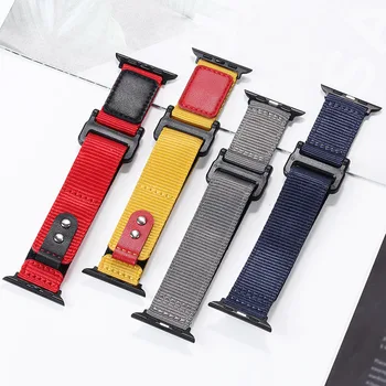 кожа + нейлоновый плетеный ремешок для часов Apple Watch Ultra 49 мм 45 мм 42 мм 41 мм 40 мм спортивный браслет для IWatch Series 7 8 SE 6 5 3