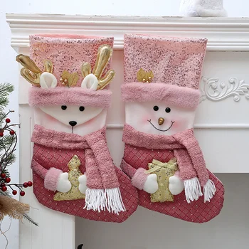 Конфетный мешок Рождественское украшение Пайетки Плюшевые носки Детские подвесные украшения для пожилых людей Ткань для чулок