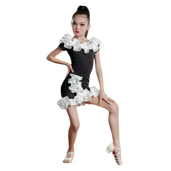Латиноамериканские танцы Платье для девочек Лето Экзаменационный конкурс нового класса Детский сплит Модный перформанс костюм девушки