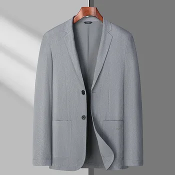  Летние новые сверхлегкие тонкие мужские пиджаки для блейзеров Плюс размер 5xl 6xl 8xl Модные однобортные мужские деловые классические пиджаки
