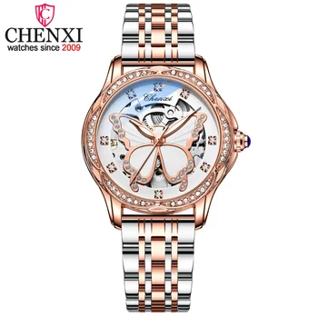  Лидер продаж CHENXI 8834 Автоматические часы Женщины Топ Бренд Роскошный Креативный Стальной Браслет Водонепроницаемые Женские Наручные Часы