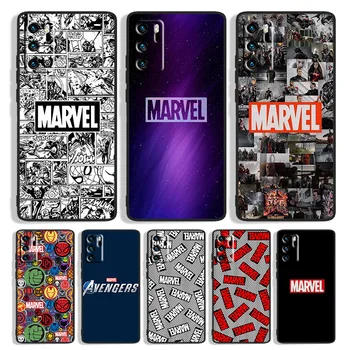 Логотип Marvel Avengers для Huawei Mate 50 40 30 20X 10 Lite P Smart S Z Plus Pro 2021 2020 2019 2018 Черный чехол для телефона