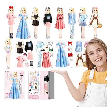 Магнитные куклы-одевалки Креативный магнит одевалки бумажные куклы пазлы созданы Imagine Set Подарок на день рождения для девочек ясельного возраста для