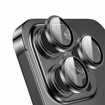 Металлическое кольцо объектива для iPhone 15 Pro Max Защитные крышки для камеры для iPhone15 Plus 15Pro Max Full Cover Glass