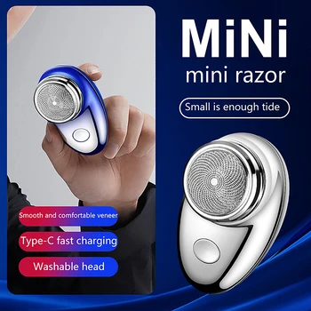 Мини-бритва Триммер для бороды USB Перезаряжаемая электрическая портативная бритва Мужская компактная дорожная ручная кладь для бороды