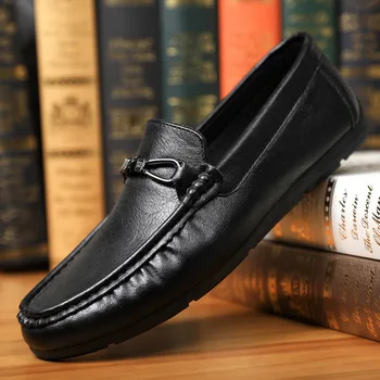  Модный дизайн Мужская кожаная обувь Классическая повседневная мужская обувь Мокасины для взрослых Мокасины Мягкие нескользящие лоферы для мужчин Слипоны