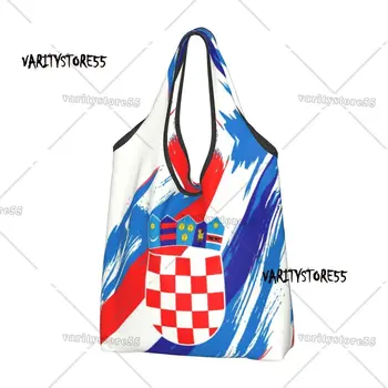 Модный флаг Хорватии Шоппинг Сумки Портативный Хорватский Патриотический Гордый Продукты Сумка Покупатель Плечо