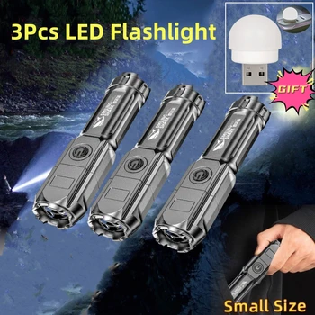 мощный светодиодный фонарик Гигантские яркие тактические фонарики Перезаряжаемый USB 18650 Водонепроницаемый зум Рыбалка Охота Светодиодный фонарик