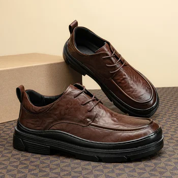 Мужская Leathe Oxford Удобная классическая обувь Originals Шнуровка Формальная деловая повседневная повседневная обувь Derby для мужчин