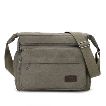 Мужская горизонтальная сумка через плечо в стиле ретро большой емкости Многослойная сумка через плечо Классическая многоцелевая винтажная сумка для сообщений