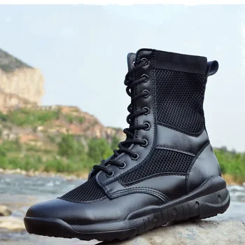 Мужские ботинки Тактические военные ботинки Спецназ Пустынный бой Армейские ботинки На открытом воздухе Походные ботинки Ботильоны Мужская рабочая обувь Safty
