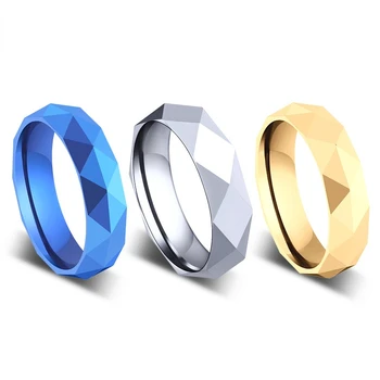  Мужское бриллиантовое вольфрамовое золотое кольцо Корейская мода Индивидуальное кольцо Хип-хоп Один указательный палец Мужское кольцо Вольфрамовое стальное кольцо