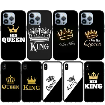 Мультяшный Король Королева Пара Любовников Мягкий Чехол для iPhone 14 13 12 Mini 11 Pro XS Max X XR 6 7 6S 8 Plus + SE Чехол для телефона