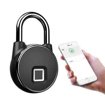 Навесной замок с отпечатком пальца Bluetooth-совместимый замок Биометрические металлические замки без отпечатка пальца без ключа с USB-зарядкой Замки безопасности дома