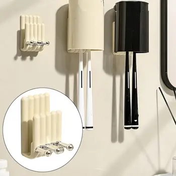  Настенный держатель для зубных щеток Быстрый слив Экономия места Электрическая стойка для хранения зубных щеток Контейнер для зубных щеток без перфорации