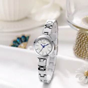 Нежные инкрустированные бриллиантами студенческие часы, водонепроницаемый браслет, часы-браслет для женщин, кварцевые часы
