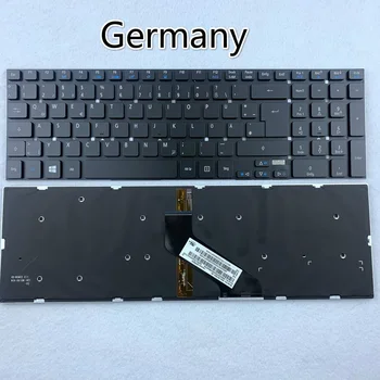 Немецкая клавиатура для ноутбука с подсветкой для Acer V3-7710 7710G 772G E1-530 530G 572 731 522 5830 5830T 5830TG 5755G GR Layout