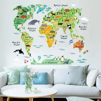 Новая творческая карта мира для офисных настенных наклеек для детской комнаты гостиной съемные настенные наклейки обои для украшения дома
