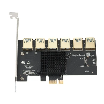НОВИНКА-PCI Express PCIE от 1 до 6 USB3.0 Riser Карта для PCI Express X16 Riser Видеокарта ETH Bitcoin Miner Mining Add On Card