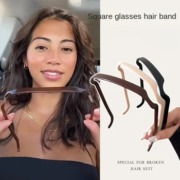 Новые солнцезащитные очки Форма Пластиковая повязка для волос для женщин Украшение Обруч для волос Модные аксессуары для волос Элегантная твердая повязка на голову для волос