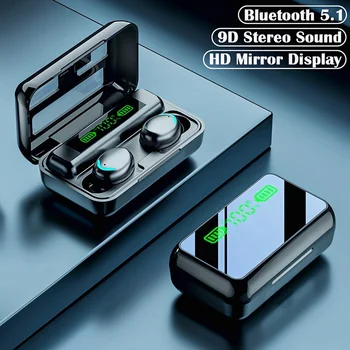 НОВЫЙ F9 TWS Bluetooth 5.1 Наушники Зарядный ящик Беспроводные наушники 9D Стерео Спортивные водонепроницаемые наушники Гарнитуры с микрофоном