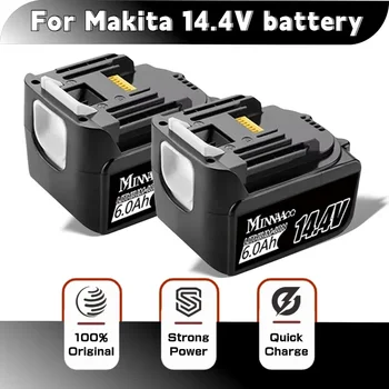 Оригинал для Makita 6Ач 14,4 В Литий-ионная аккумуляторная батарея 14 В Электроинструменты BL1460 BL1430 1415 194066-1