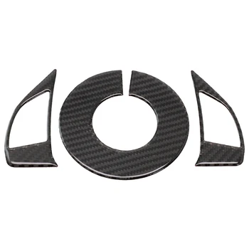 Отделка рулевого колеса Отделка крышки 3шт Антикоррозийный черный Рулевое колесо Стильный декор для Fiat 500 Высокое качество