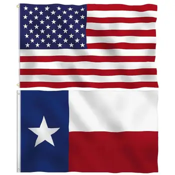 Полиэстер Флаги Республики Техас Баннеры 3x5 Ft Heavy Duty Tough Tex Флаг штата Техас с 2 латунными втулками для Техаса