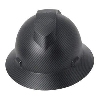  Полнополая каска Защитный шлем из углеродного волокна Строительная рабочая кепка Легкая высокопрочная железнодорожная защитная каска ANSI