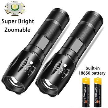 Портативный мощный фонарик T6 Glare LED Zoom USB Зарядка Открытый прожектор Дальнобойный фонарик для кемпинга на открытом воздухе