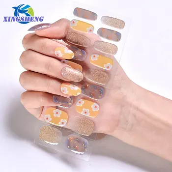  Простая желтая тема Корейская гелевая наклейка для ногтей Лето DIY Слайдер для маникюра Акварель Цветок Гель Наклейки для ногтей для УФ-лампы