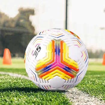  размер 5 Футбольный мяч PU Износостойкий футбольный мяч для взрослых Grassland Training Footy Ball Групповой матч Машина Шов Футбол