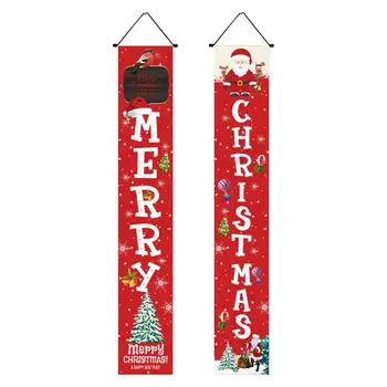 Рождественское крыльцо Баннерные украшения Рождественский приветственный баннер для двери Многоразовое переднее крыльцо Баннер Снеговик Дверь Баннер для спальни
