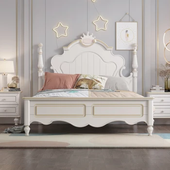Роскошные детские кровати для девочек Маленькие мальчики Современная принцесса Пол Детские кровати Платформа Дерево Cama Infantil Спальня Мебель YN50CB