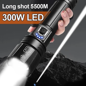  Самый мощный светодиодный фонарик USB Перезаряжаемый фонарик Фонарик высокой мощности Тактический фонарь Long Shot Ручной фонарь для кемпинга