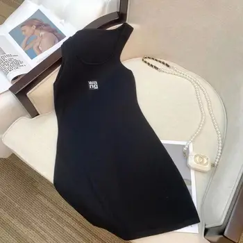 Сексуальное облегающее женское трикотажное платье лето с новым принтом письмо платье женское