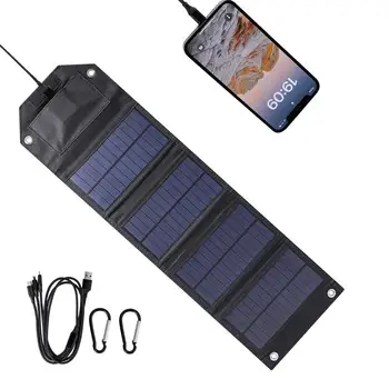Солнечное зарядное устройство для телефона для кемпинга Складные солнечные панели для путешествий Аксессуары для путешествий на открытом воздухе 5 В 2 А Солнечный аккумулятор для камеры